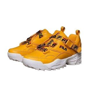 Fila Fast Charge Sneaker Womens Yellow Velcro Strap Sneakers Size 7